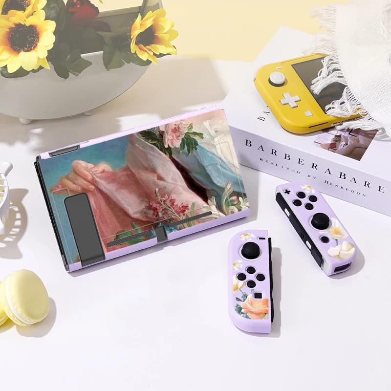 7 custodia protettiva per pittura a olio per Switch Oled, Cover morbida in TPU sottile per Console Nintendo Switch, accessori per giochi NS