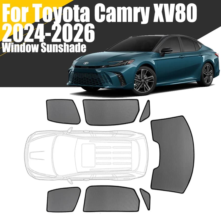 Custom Magnetic Car Window Sunshade For Toyota Camry XV80 2024 - 2026 2025 Curtain Mesh Front Windshield Frame Curtain