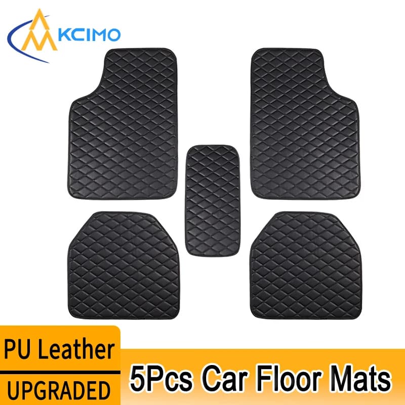 Kcimo 5 pcs Car Mats PU Waterproof Footrests for Car Protective Bearings Fashion Universal Car cushion for all seasons