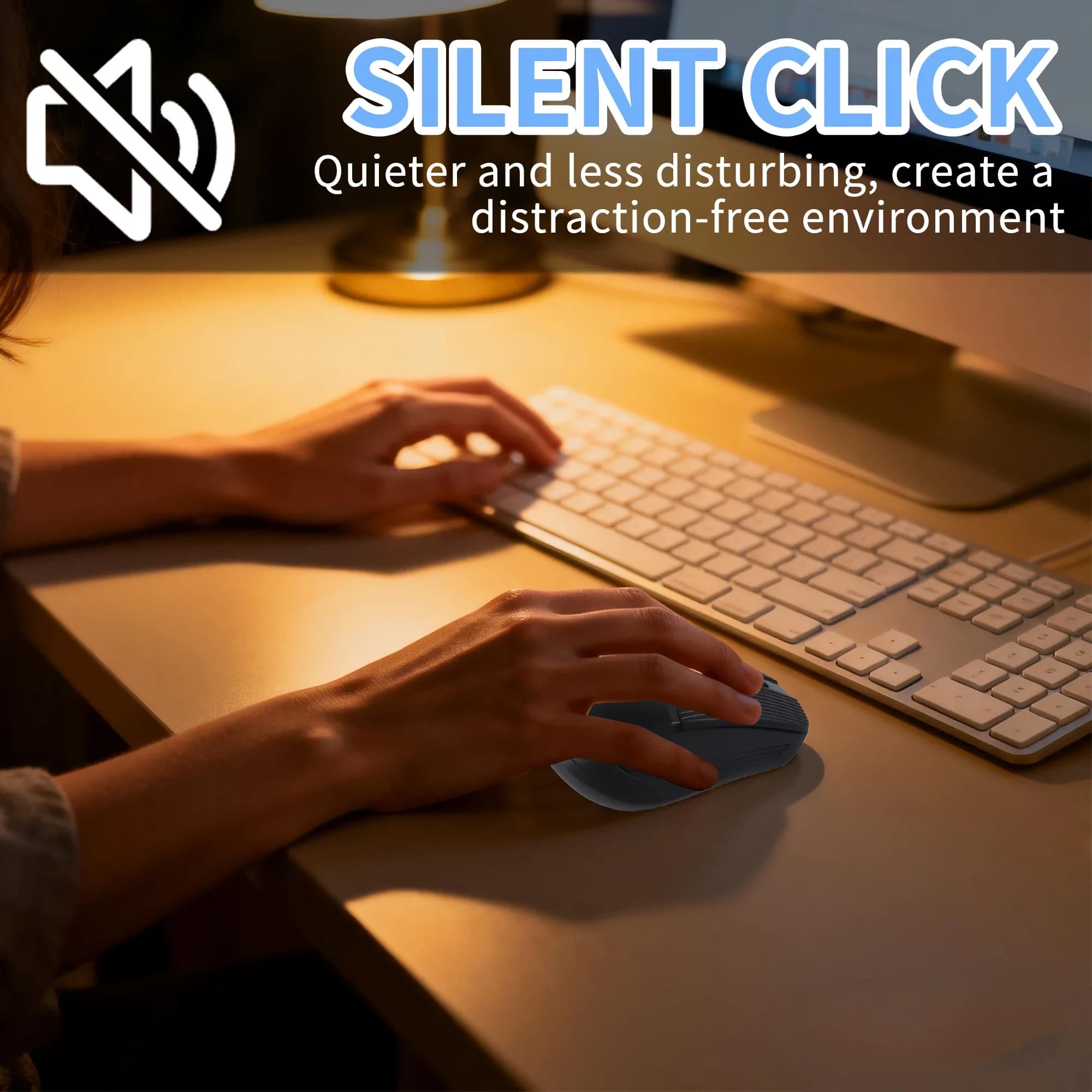 Mouse Wireless Silenzioso per Computer, Ricaricabile, Connessione Dual-mode 2.4G Bluetooth, 1600 DPI Regolabili per Laptop, PC, Tablet
