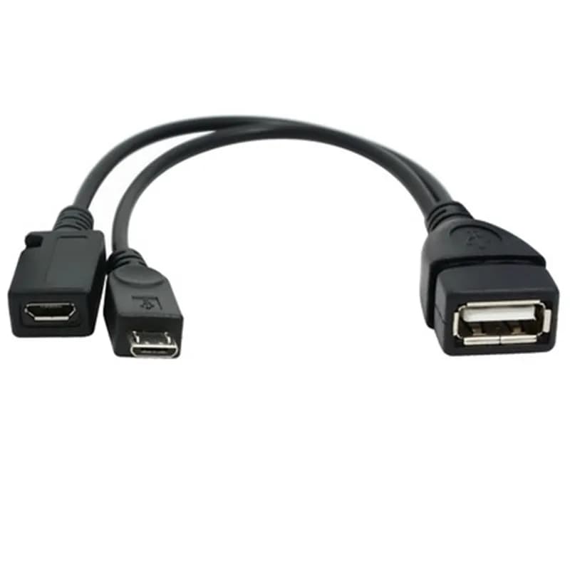 2 In 1 OTG Micro USB Host di Alimentazione a Y Splitter Adattatore USB a Micro 5 Spille Maschio Femmina Cavo per telefono