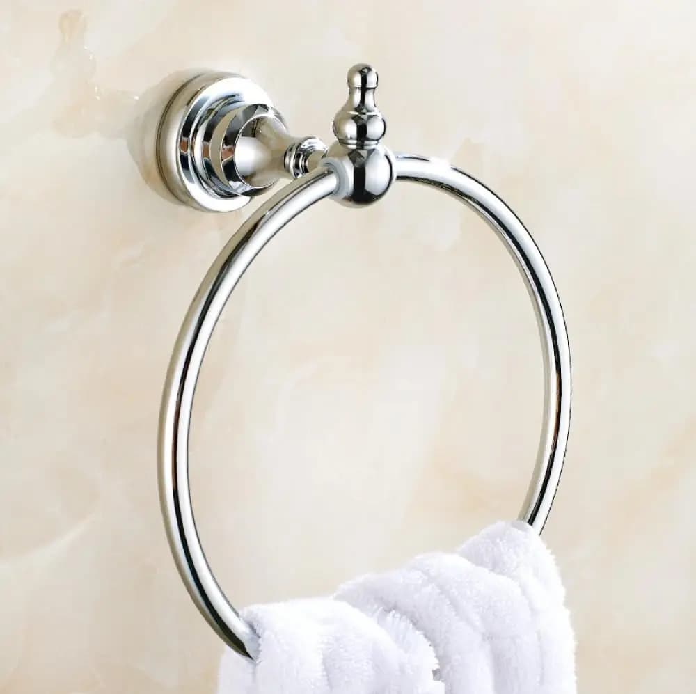 Set di Accessori per Bagno in Cromo Lucido 4 Pezzi: Portasciugamani, Porta Carta Igienica, Porta Spazzolino, Gancio Appendiabiti da Parete Personalizzabile