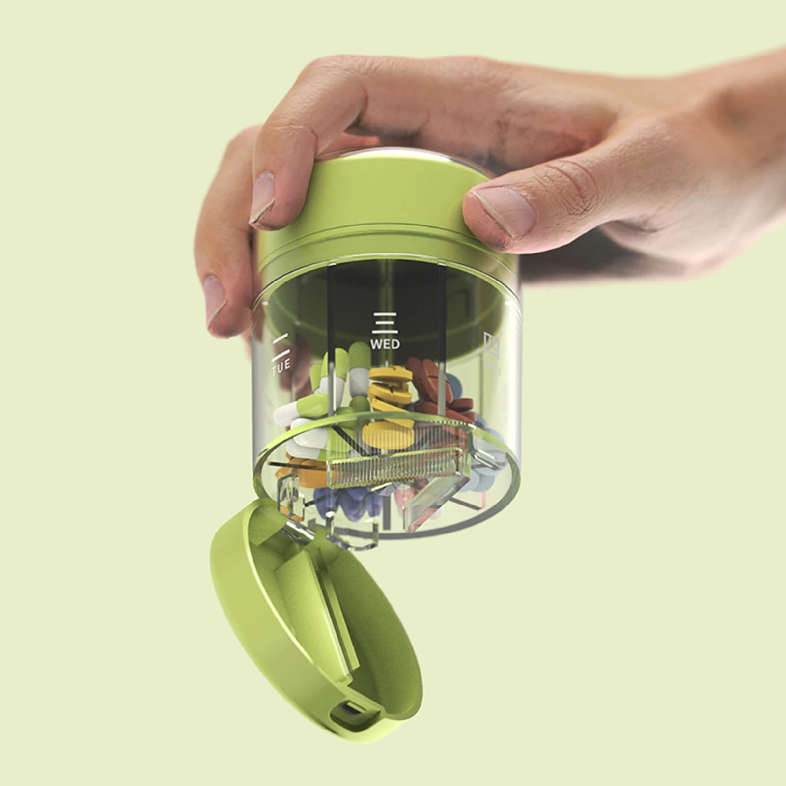 Portable 7-Day Mini Pill Organizer 7 Grids Medicine Case for Weekly Vitamins and Supplements Suitable for Elderly Travelers