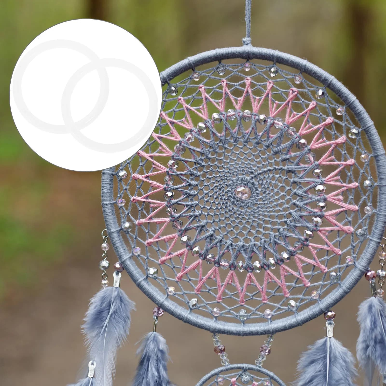 50Pcs White Plastic Dreamcatcher Rings Macrame Hoops Craft Supplies for DIY Dreamcatcher Wreath Decor