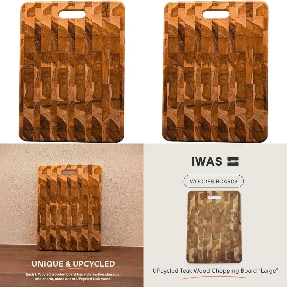 Large Size in Ecological Teak Wood, 15.75 x 11.81 x 1 inch | Sustainable Kitchen Cutters