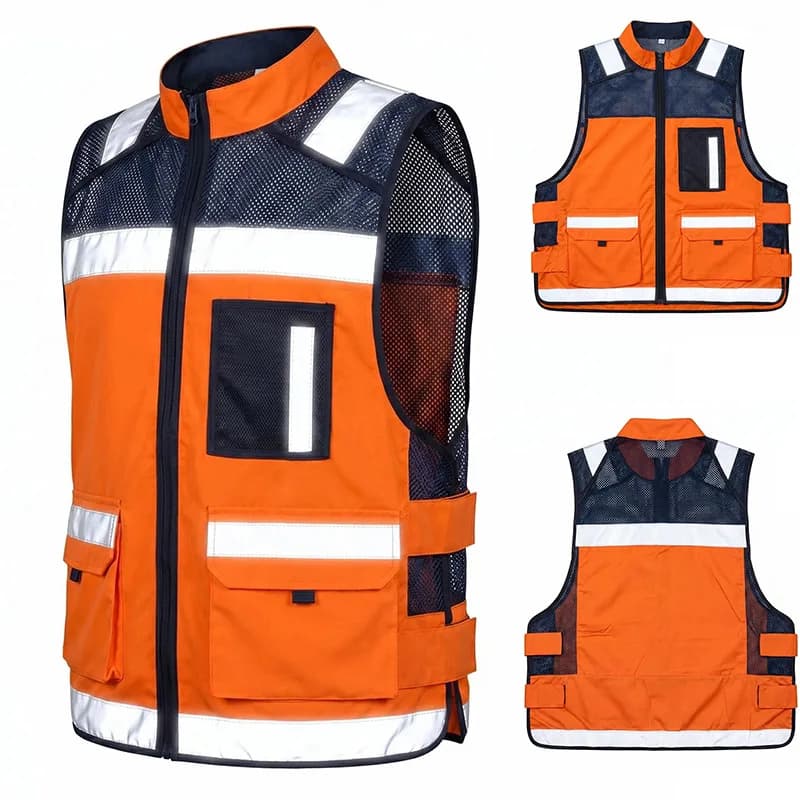 Gilet riflettente AYGHK per dirigenti, gilet di sicurezza, tuta da lavoro, ciclismo, guida, traffico, cantiere, gilet fluorescente con clip