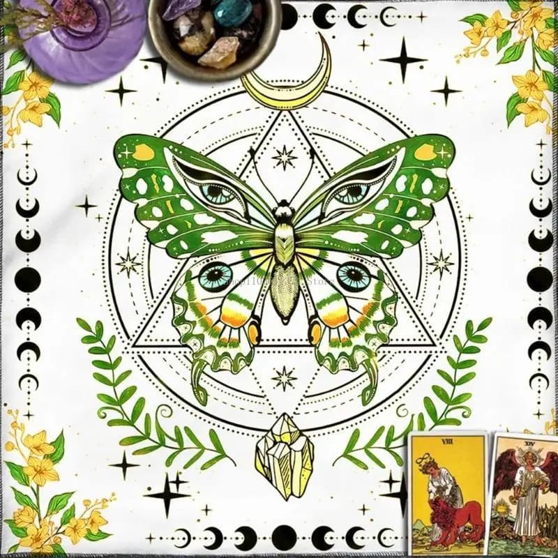 Copritavolo Astrologia Oracoli Tappetino da gioco Tovaglia da altare a pendolo a forma quadrata