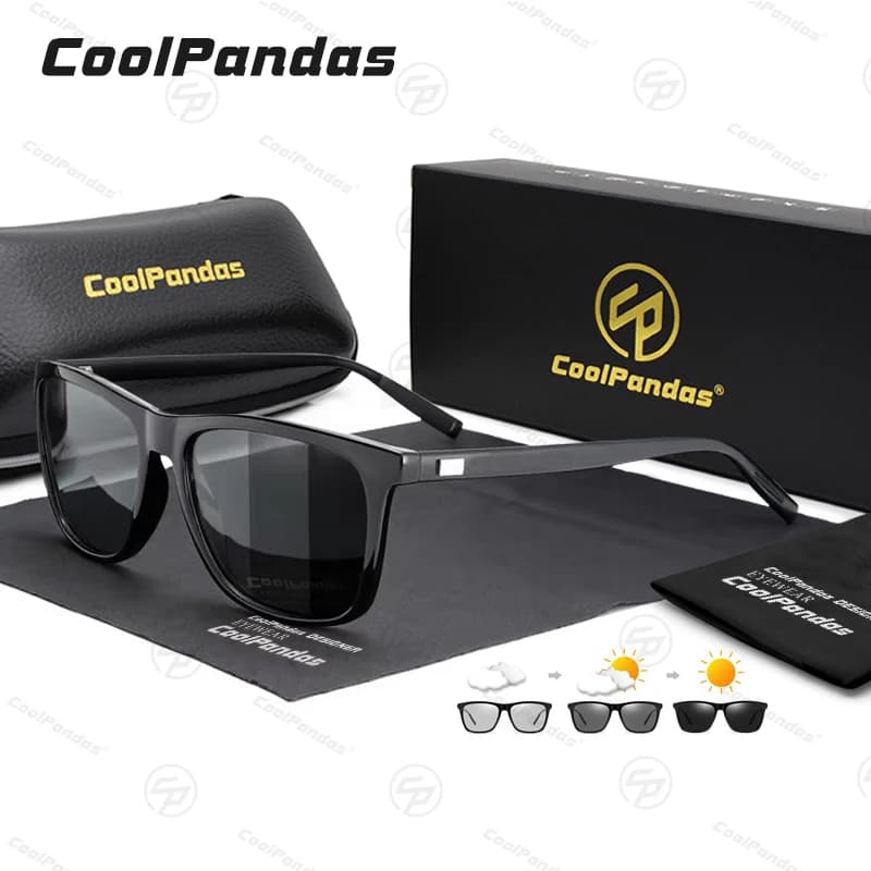 Occhiali da sole polarizzati quadrati classici Occhiali da sole fotocromatici antiriflesso per donna Occhiali da guida camaleonte ultraleggeri UV400