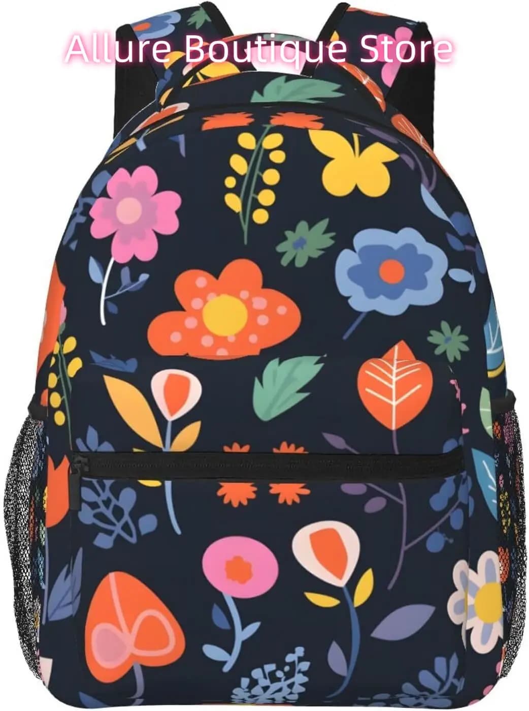 borsa per laptop per il rientro a scuola Zaino per laptop leggero con fiore divertente cartone animato Zaino casual da viaggio multiuso leggero unisex