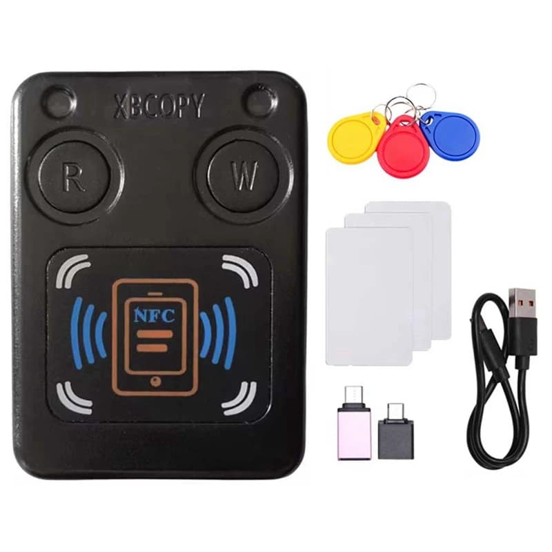Copiatrice per lettore di schede Smart Chip RFID NFC + portachiavi 3XUID/carta IC 13,56M ID 125K 250K 375K Duplicatore clone token RFID