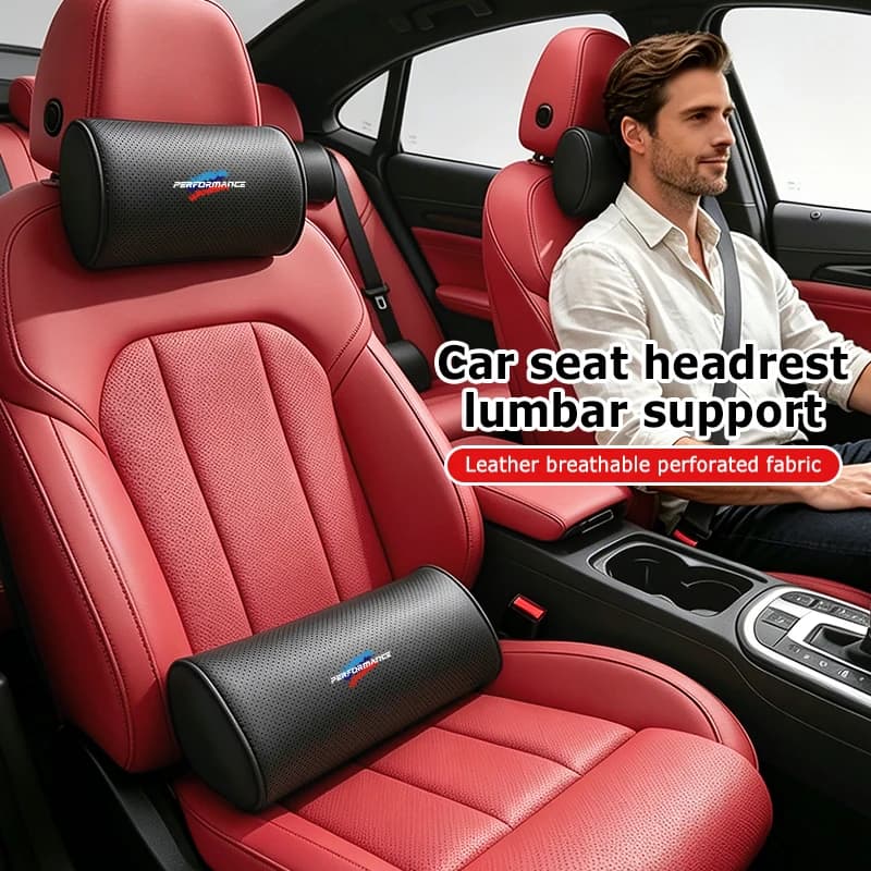 Car Neck Pillow Seat Lumbar Cushion Head Support Cushion For BMW E91 E92 E93 E60 F10 F30 E39 E36 E87 X3 X5 E70 E46 E90