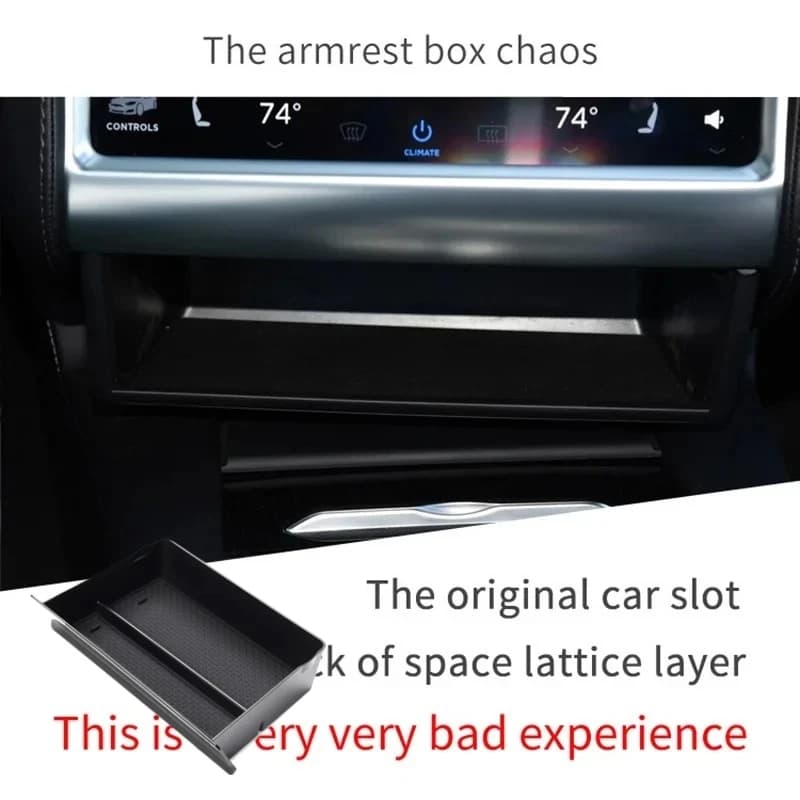 Accessori per Tesla Model X / S, Cassetto Portaoggetti per Console Centrale, Vassoio Portaoggetti Sotto il Cruscotto