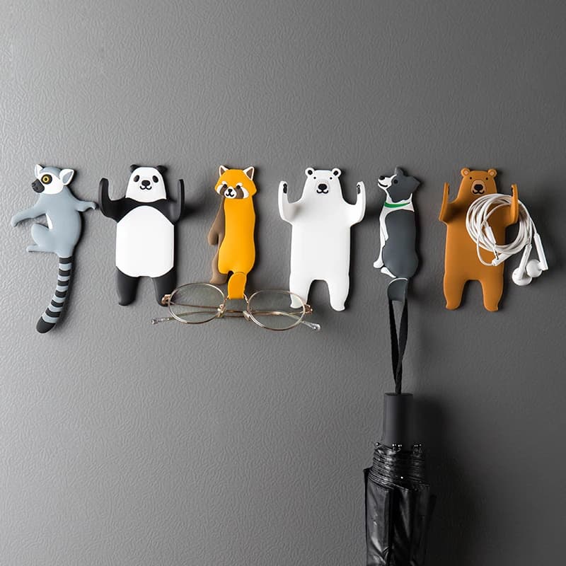 Lovely animal Fridge Hook Key Wall Crochet Holder ganci da cucina rimovibili Home Decor portachiavi wall can Washed holder wall hook