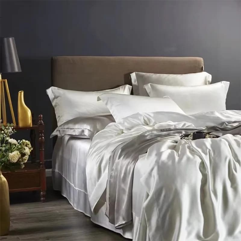 Set di Biancheria da Letto in Seta per Letti Singoli, Federe Personalizzate, Copripiumino in Pura Seta di Gelso Charmeuse, Set di Lenzuola in Seta Naturale 100%