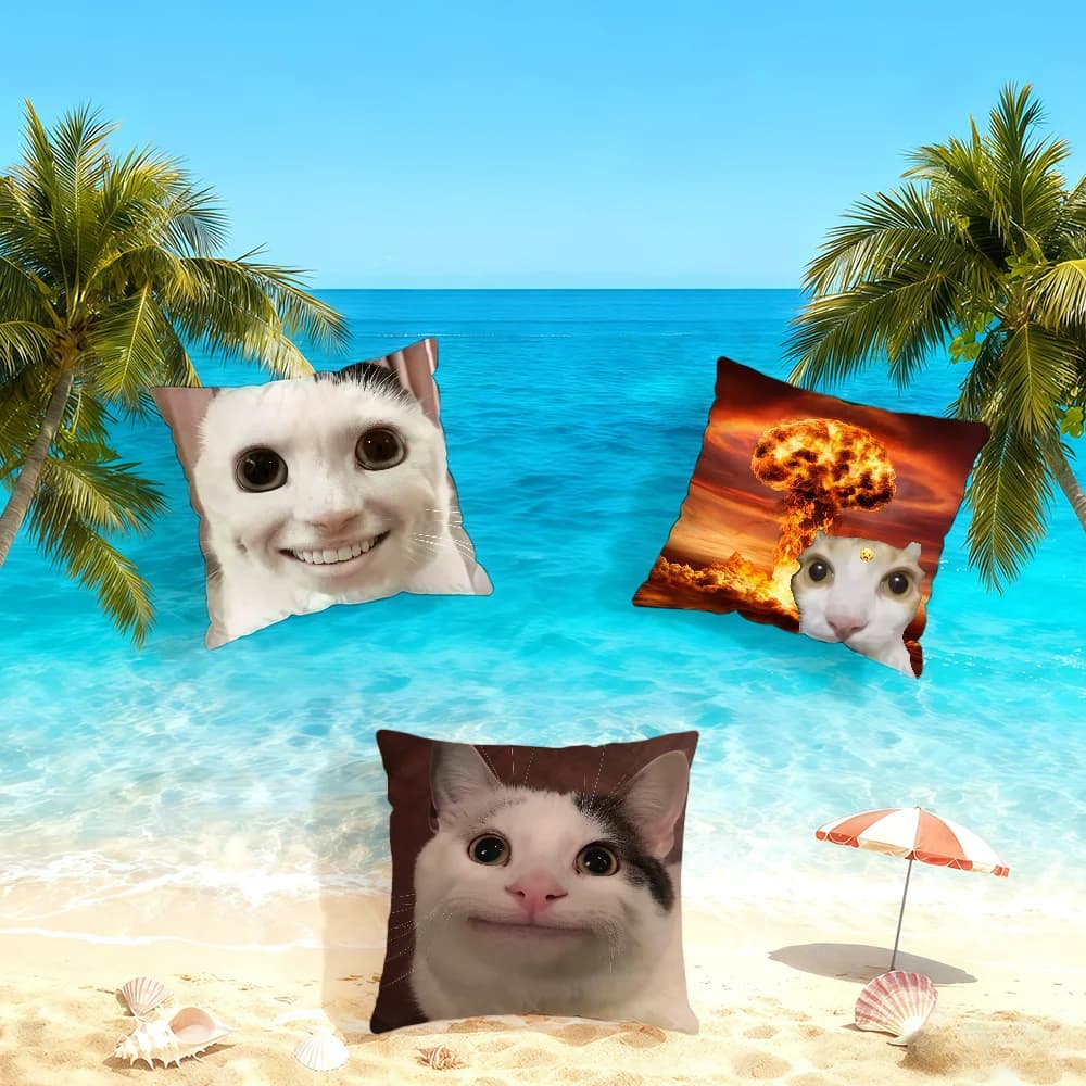 cushion cover Home Bedding Sofa living Room pillowcase Cat Simple Soft Skin Meme Funny Cushion Cover Party Cool Gift