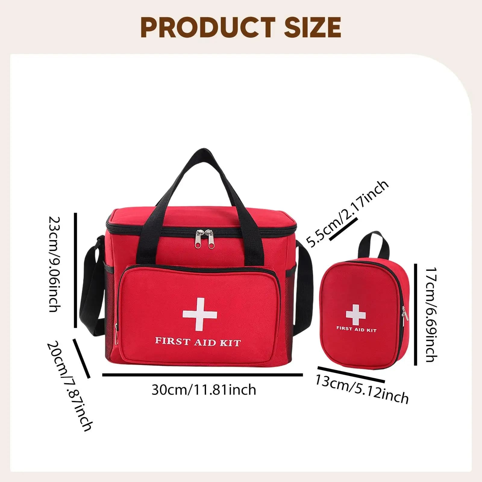 Empty First Aid Bag Adjustable Shoulder Strap Storage Bag Emergency Kit Bag
