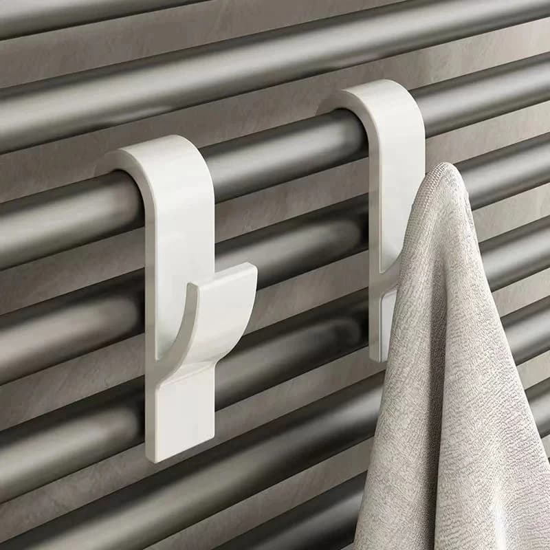 Universal hook for home bathroom door, towel rack, hook for heating radiator rail, holders, hook for clothes scarves