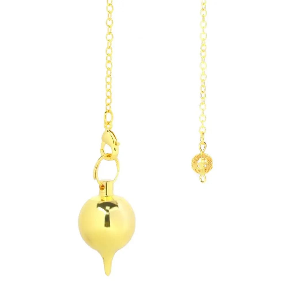 Gold Silver Antique Copper Rose Gold Metal Round Cone Pattern Amulet Reiki Pendulum Pendant Metal Round Cone Reiki Healing