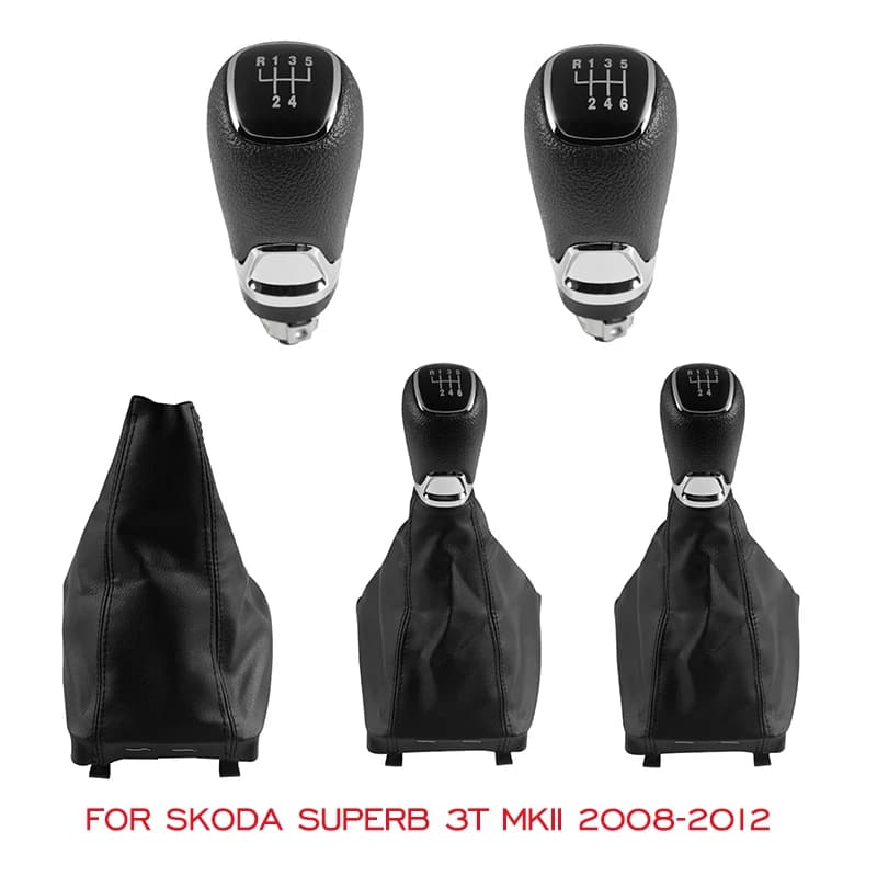5/6 velocità pomello del cambio in pelle PU cambio pomello del cambio Boot per Skoda Superb 3T MKII 2008 2009 2010 2011 2012 accessori per auto