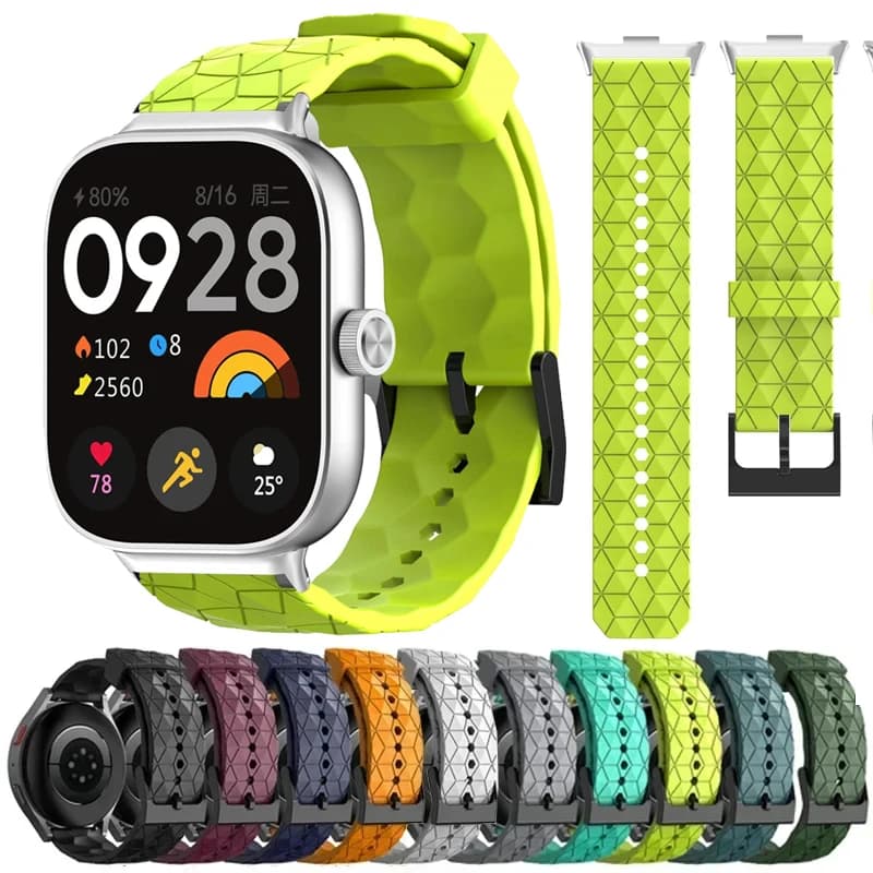 Cinturino in silicone modello calcio per Xiaomi Mi Band 8 9 Pro cinturino da polso Smartwatch di ricambio Correa per cinturino Redmi watch 4