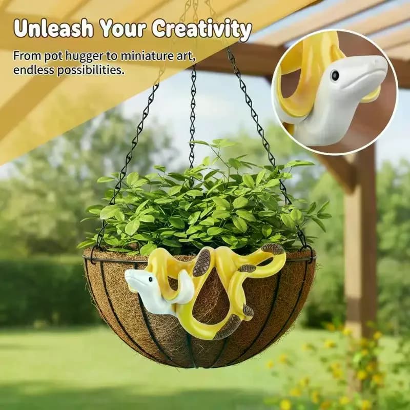 Resin Snake Plant Pot Hugger Hand-Painted Snake Figurine: Indoor Outdoor Flower Pot Edge Colorful Hanger Ornament