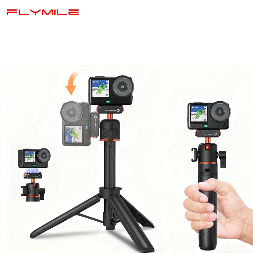 Flymile Treppiede Selfie Stick per DJI Osmo Action 6/Nano Con Base a Sgancio Rapido Allungabile Palmare Accessori per Fotocamera