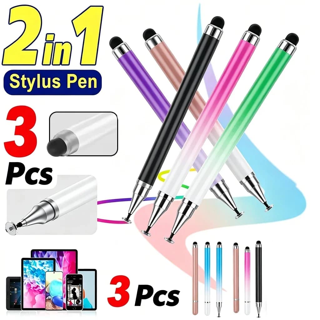 Penna Stylus per Schermi Touch 2-in-1, Penna per Tablet, Stilo per iPad/iPhone/Tablet/Android/Samsung, Compatibile con Tutti i Schermi Touch Capacitivi