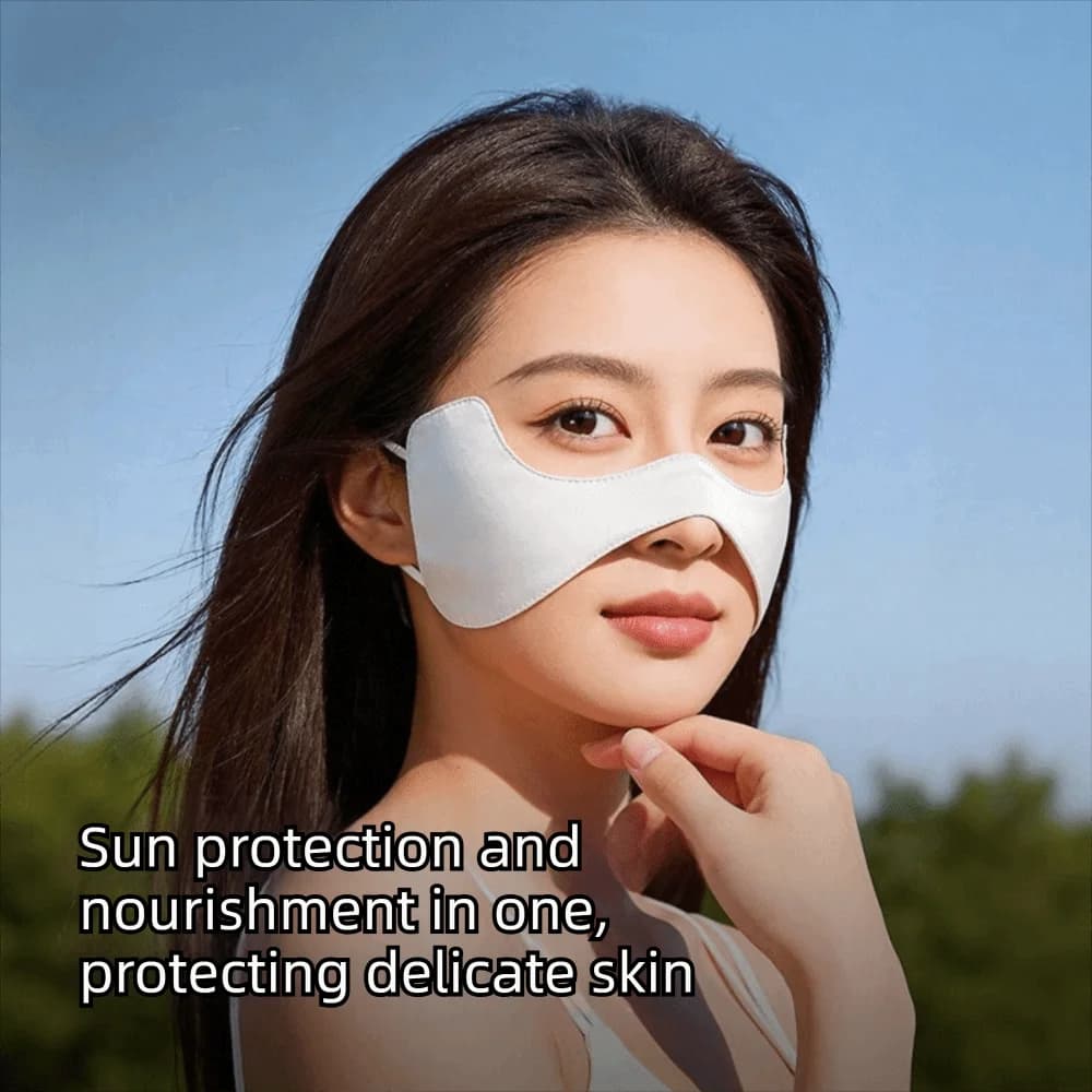 Maschera Estiva Elastica in Seta Traspirante Sottile per Protezione Solare, Velo Monocolore per il Viso, Maschera Gini per Ciclismo