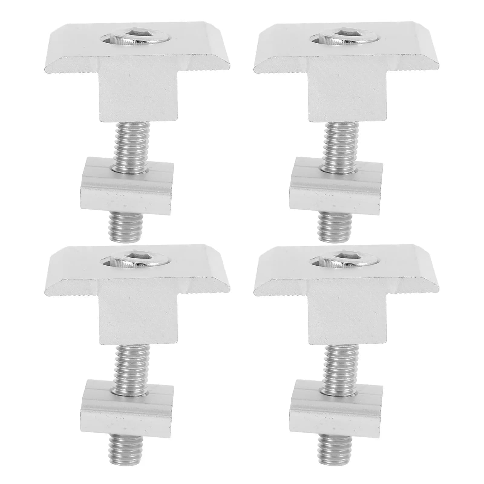4Pcs Aluminum Alloy Solar Panel Mid Clamps Hex Socket Cap Bolts Spring Washer Solar Mount Mounting Accessories for Residential