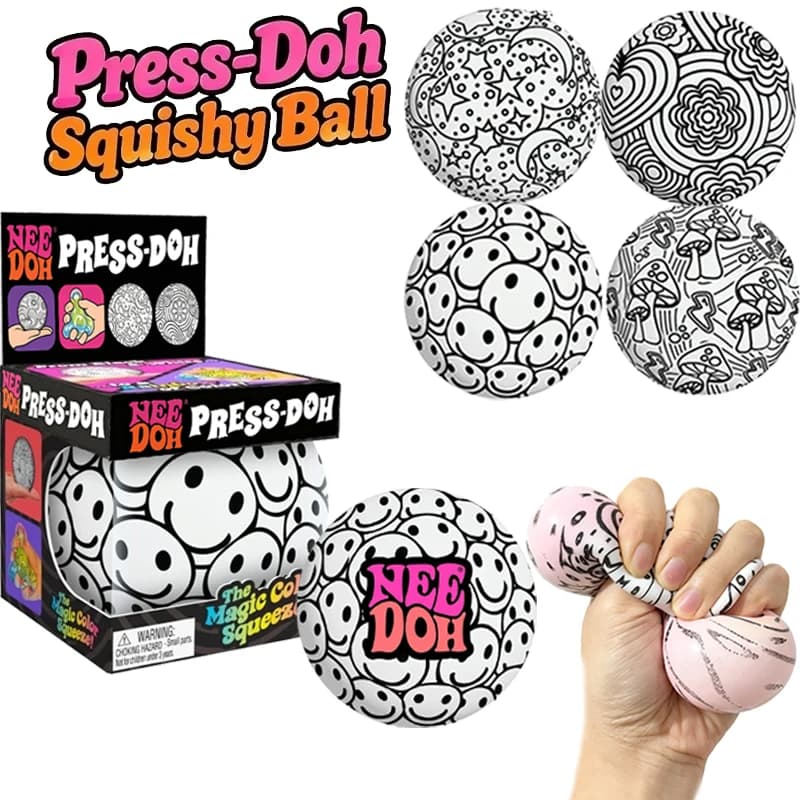 Needoh Press-Doh Color Changing Stress Ball Fidget Toy Non-toxic Soft Dough-Filled Elief Relief Pressure Heal Relax Leisure Gift