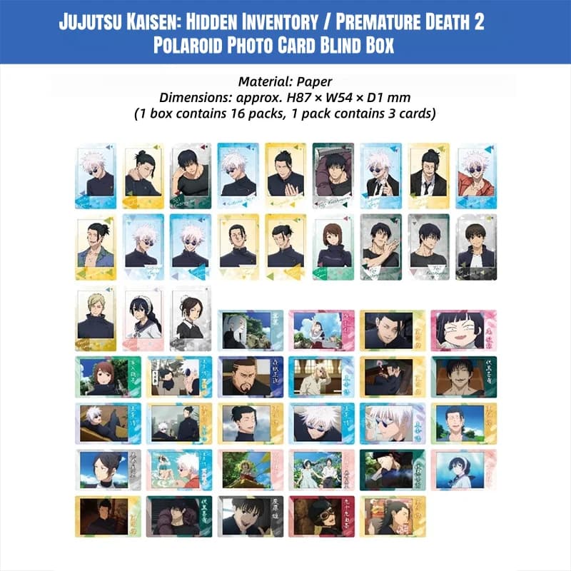 Authentic Jujutsu Kaisen Snap Card Hidden Inventory Premature Death Vol 2 Collectible Photo Cards For Anime Collection Fans