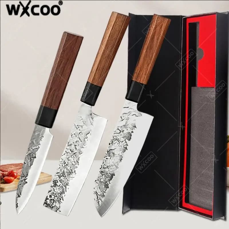 WXCOO Hand-Forged Knife Japanese Kiritsuke Chef Slicing Ultra Sharp Meat Kitchen Cleaver Cooking Household Tools