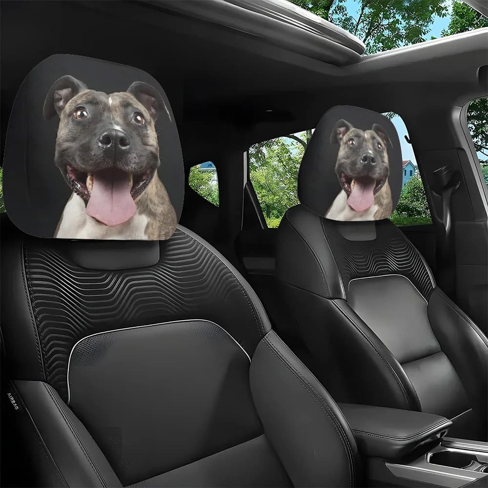 2 copri poggiatesta per auto con stampa divertente e simpatica di cani, decorazione per interni auto, facili da installare e rimuovere, lavabili, adatti per Dai