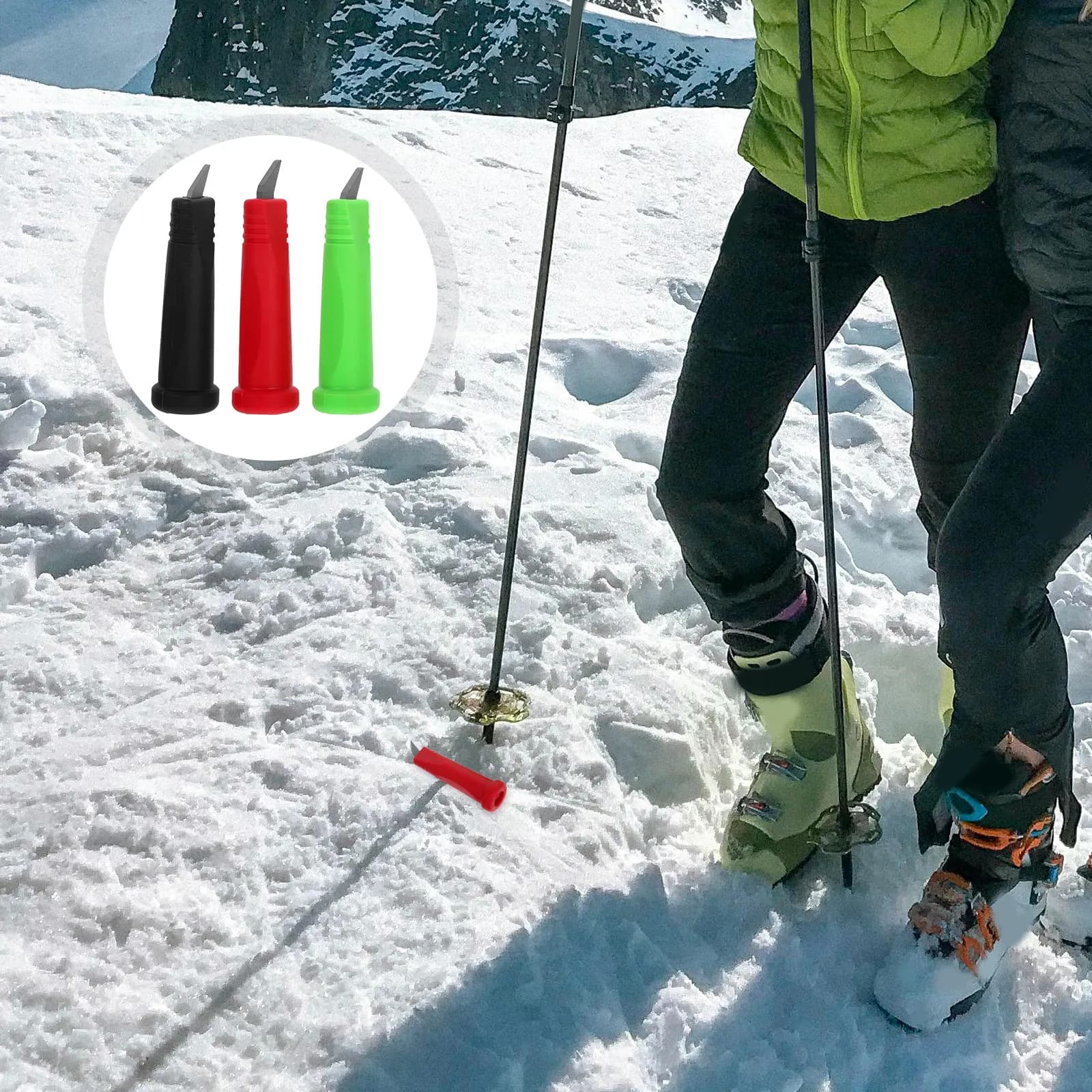 3 Pezzi Punte Universali in Acciaio al Tungsteno per Bastoncini da Sci, Antiscivolo, Ricambio per Escursionismo e Alpinismo