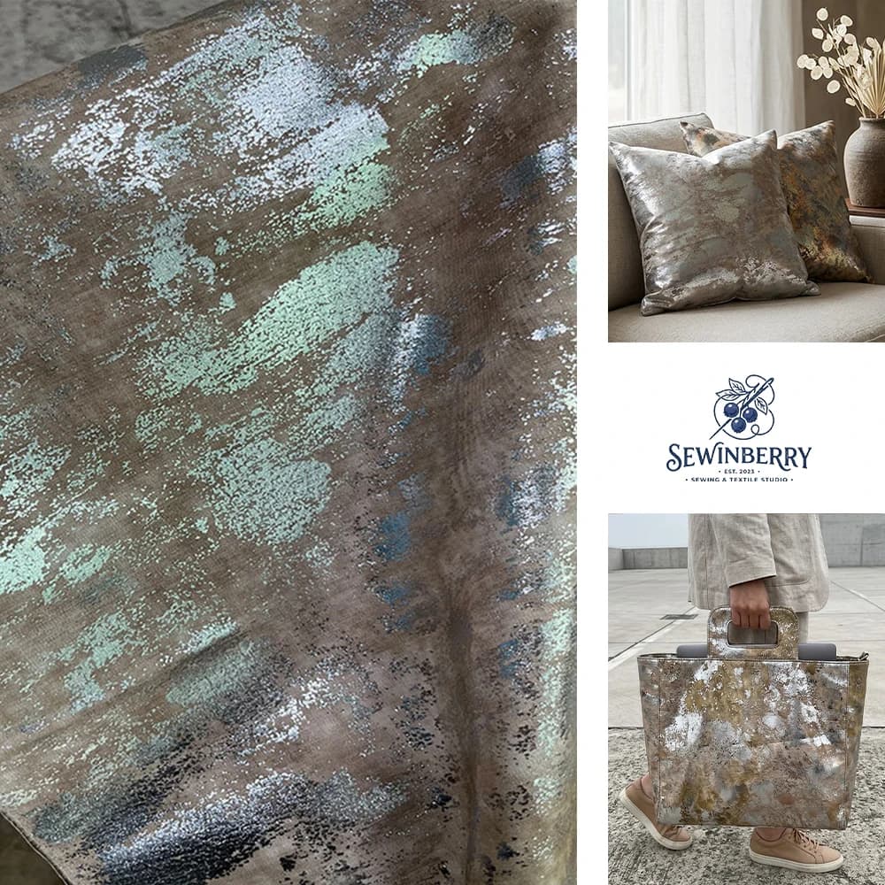 Vintage Irregular Foil Jacquard Polyester Shirt Dress Fabric 50x145cm For Fat Quarter Patchwork DIY Sewing Supplies