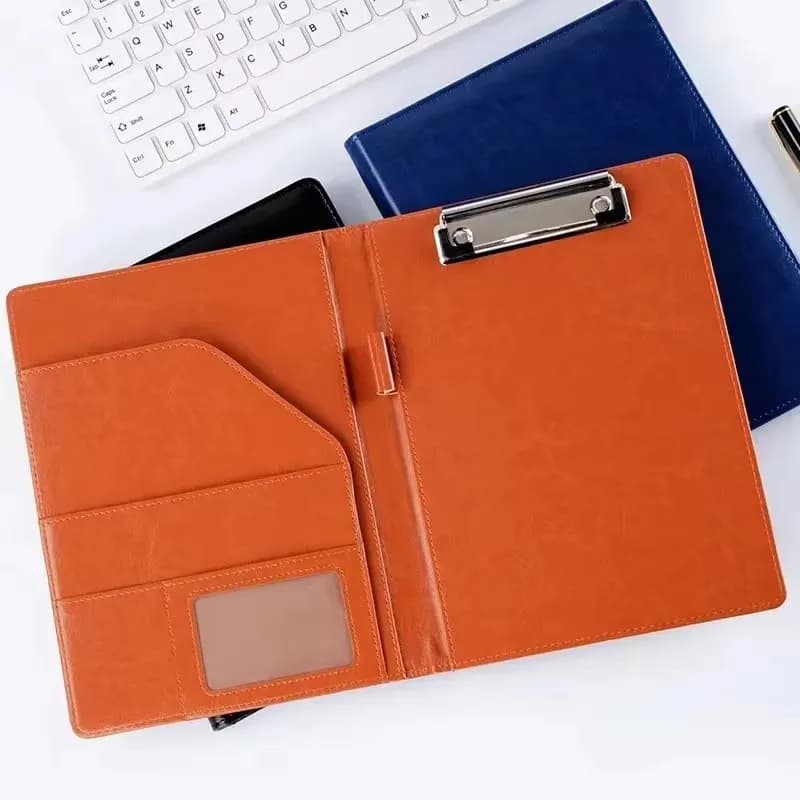 Cartella portadocumenti in pelle PU A5 / A4 con clip per appunti, borsa per documenti, riunione d'affari, contratto, morsetto, materiale scolastico per ufficio