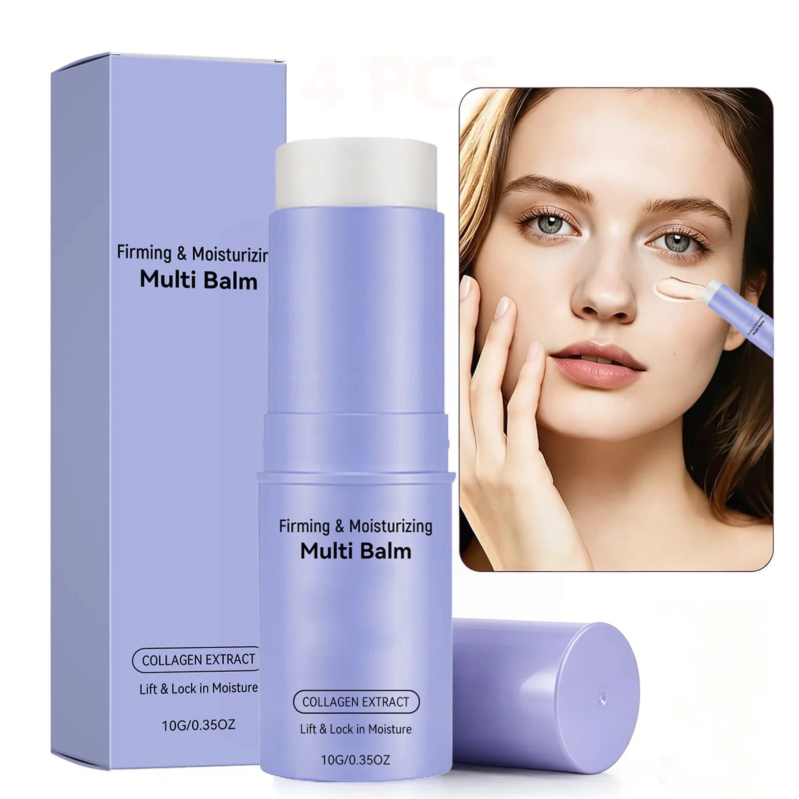 Stick Multi-Balsamo at Calcium - Collagen Hydrating Cream in Stick for Hydration and Anti-Walks, Solid Cream for Eyes, Collo and Face 10g