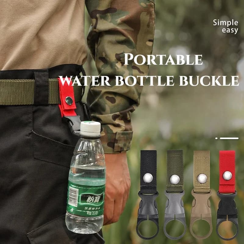 Fabric bottle holders with Climbing Mosque, Backpack Hooks, Nylon Multifunction Clips for Water Bottles