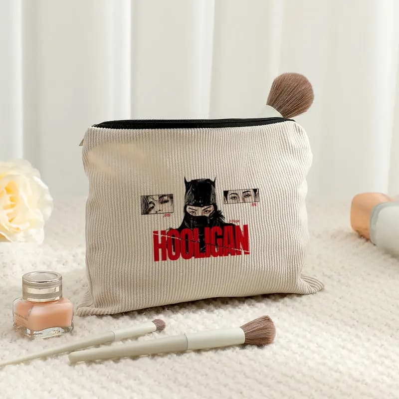 Arirang 2.0 World Tour 2026 Corduroy Makeup Bags Fashion Foldable Storage Bag Travel Storage Bags Kpop Fan Gift Hooligan Album