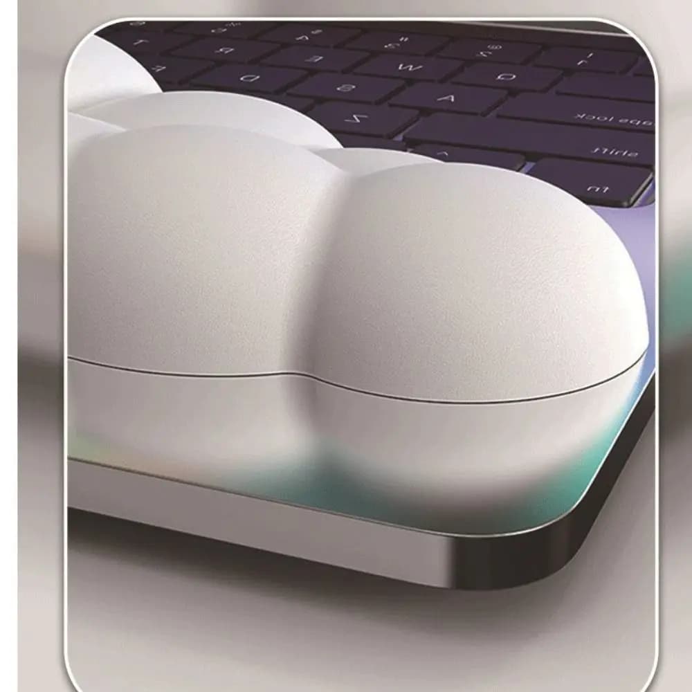 Supporto per Polso in Pelle PU per Tastiera, Cuscino Ergonomico Antiscivolo per Mouse, Tappetino Morbido Comfort Cloud per Mouse, Accessori per Computer