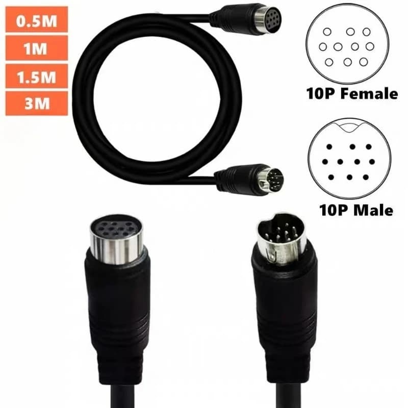 Mini DIN 10 Pin Male to Female Audio Cable for TV Receiver Monitor Projector Audio and Video Receiver Mini 10Pin Cord 1m 2m 3m