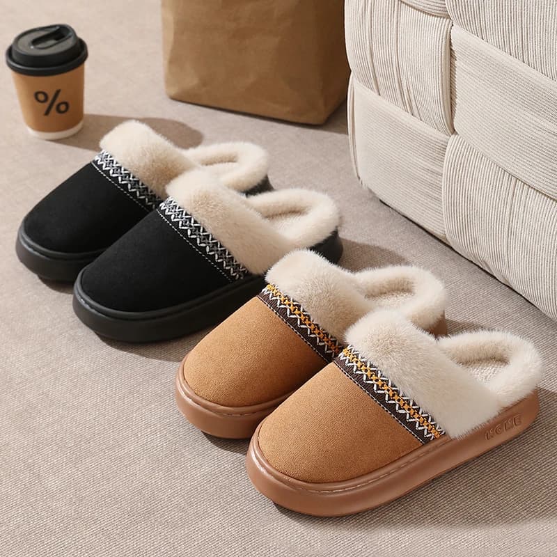 Fluffy Platform Women's Slippers Home Plush Luxury Designer Winter Woman Shoes Cozy Indoor Fuzzy Fur Slides Unisex Soft Non-Slip