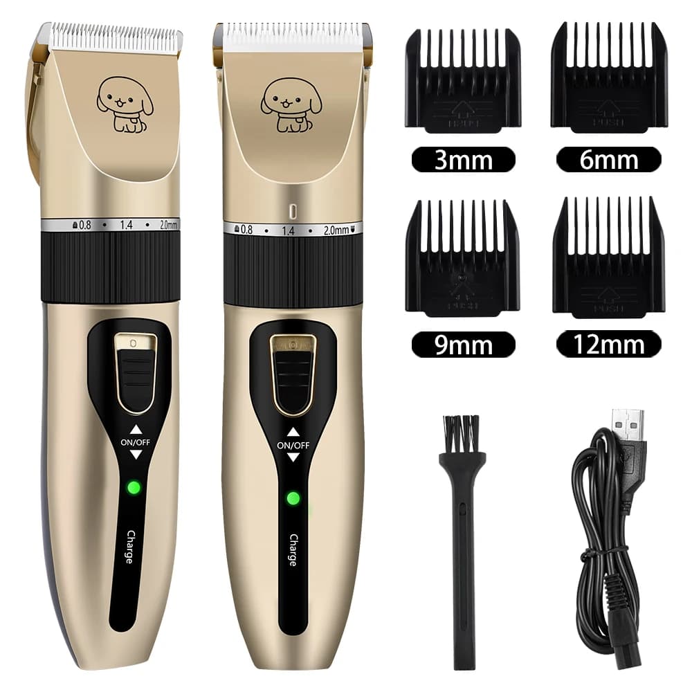 Tagliacapelli Elettrico Senza Fili per Bambini e Animali Domestici, Ricaricabile USB con Pettini Guida Regolabili da 3-12mm