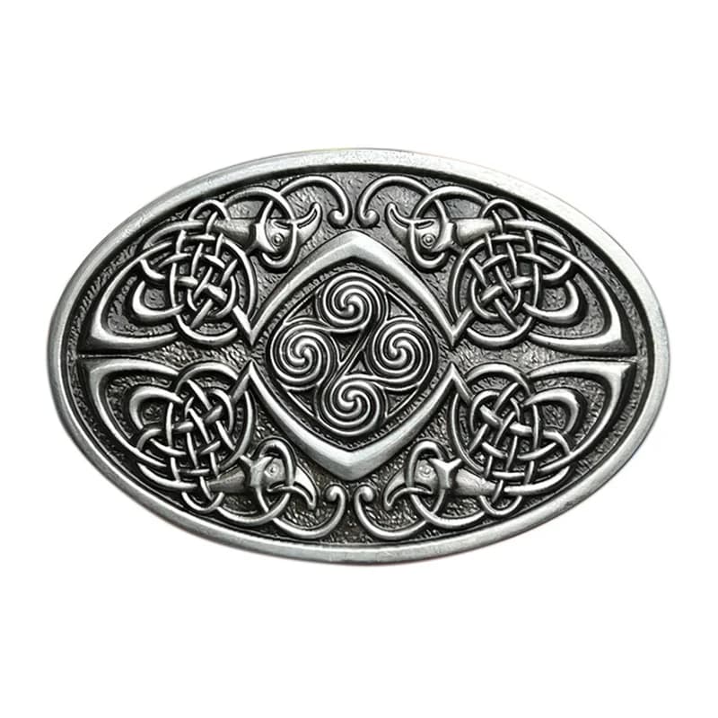 Accessorio di moda unisex in lega metallica stile etnico occidentale con fibbia per cintura celtica