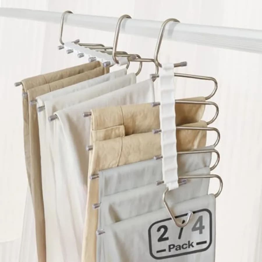 Pants Hangers Space Saving s Metal Closet Organizer, Clothes Jean Hanger, Anti-Slip Design, Closet Organizers and Storage for S