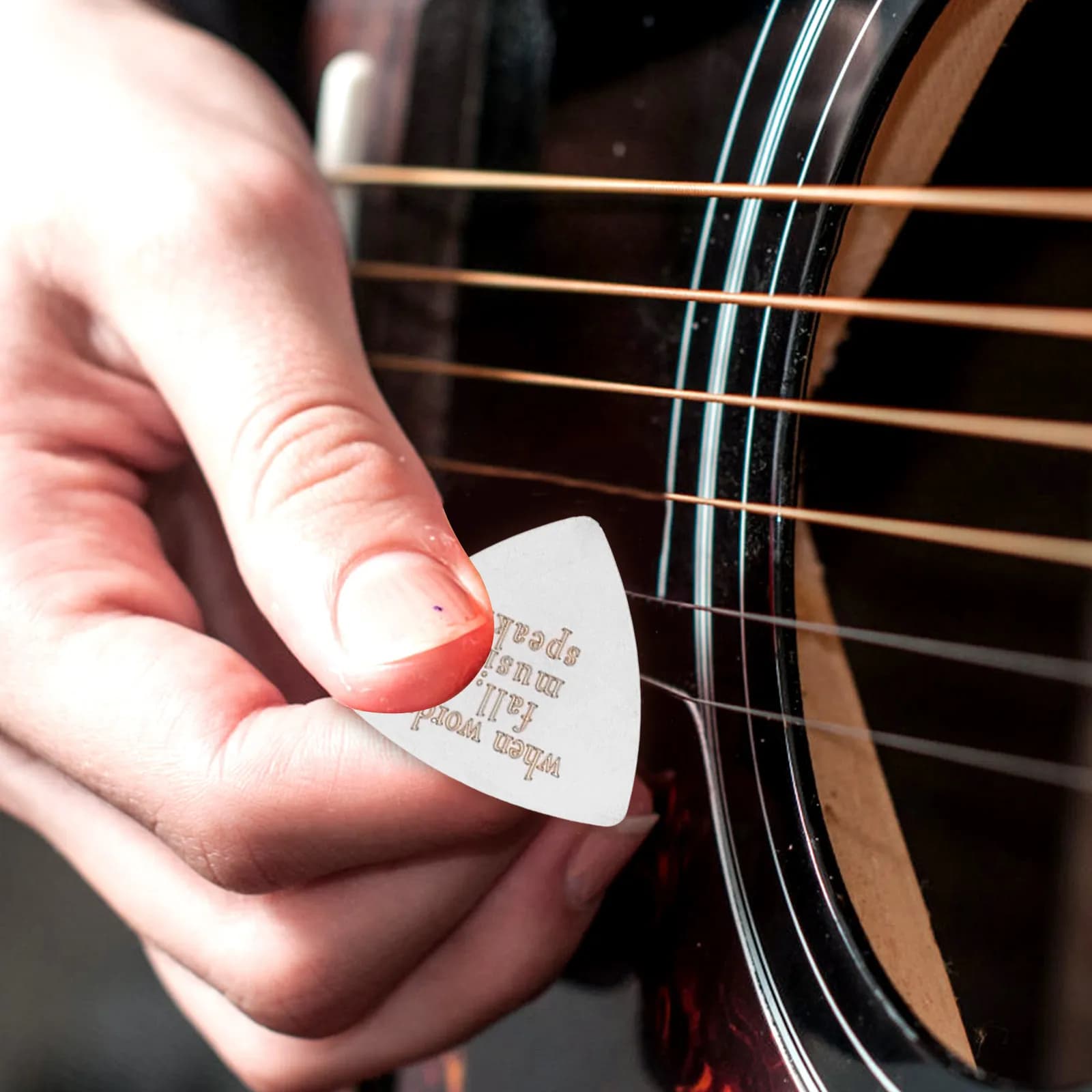 Set di 3 Plettri per Chitarra Spessi e Robusti, per Chitarra Elettrica, Acustica, Basso e Ukulele, Protezione per le Dita, Ottimali