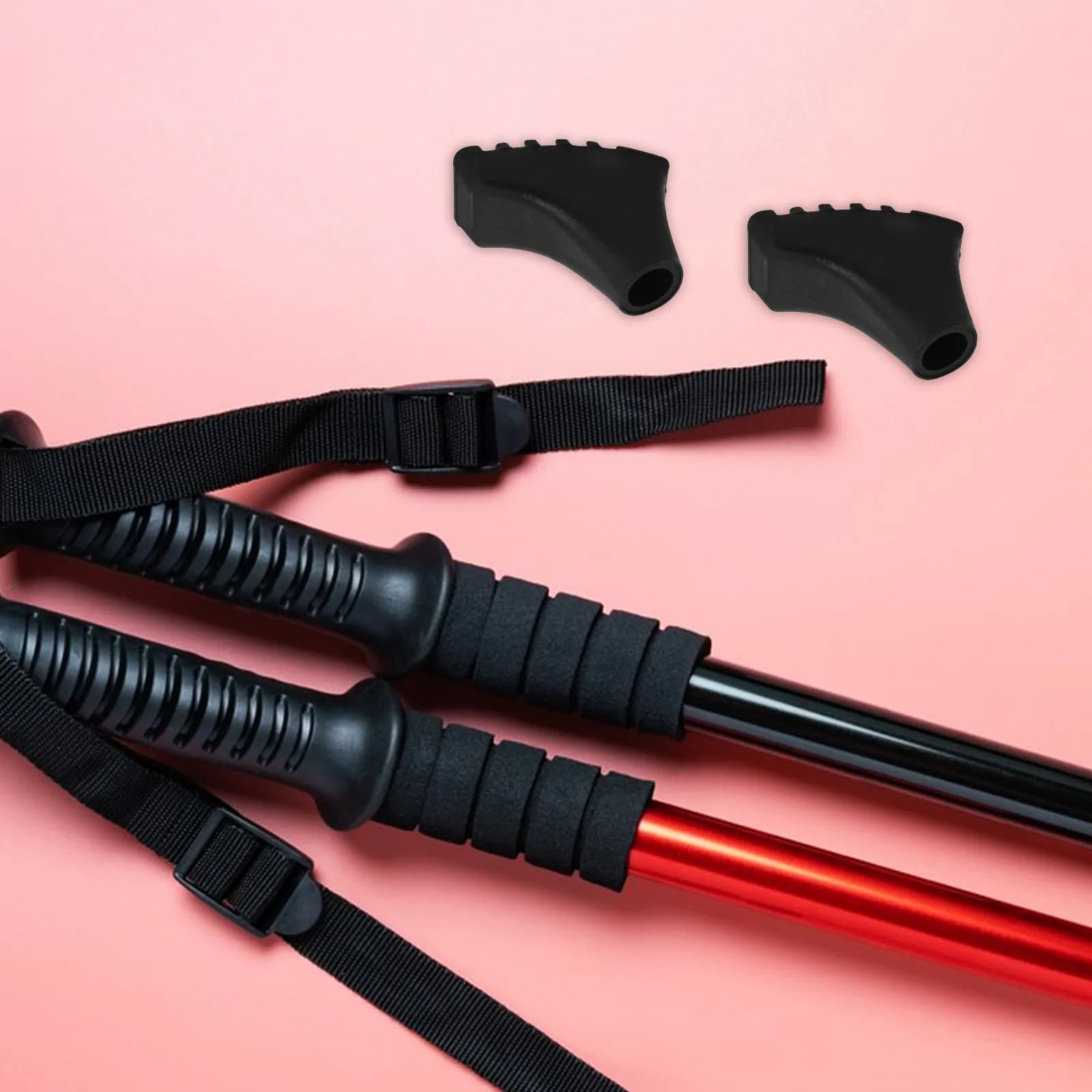 8Pcs Trekking Pole Replacement Tips PVC Nonslip Shock Absorbing Hiking Pole Feet Covers for Mud Terrain Trekking