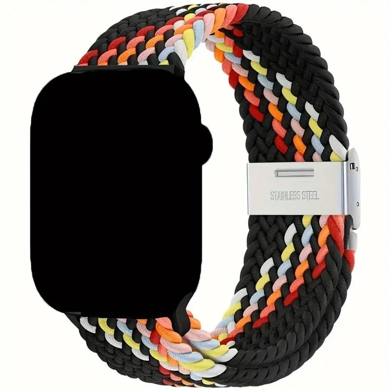 Anello singolo intrecciato per cinturino Apple watch 44mm ultra-2 49mm 45mm 46mm-42-40mm-41mm Bracciale elastico serie iWatch 10 9 8 se 6 7 5 4