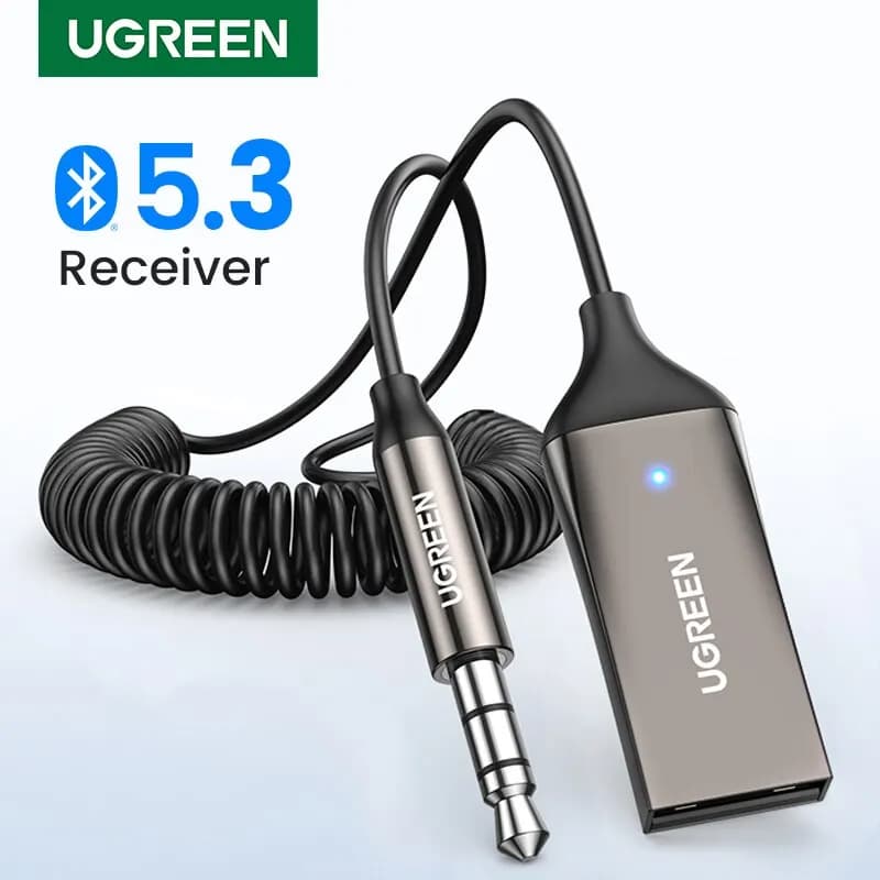 Adattatore da Aux a Bluetooth 5.0 ricevitore Bluetooth da 3.5mm per Kit Jack da USB 2.0 a 3.5mm per auto con microfono incorporato