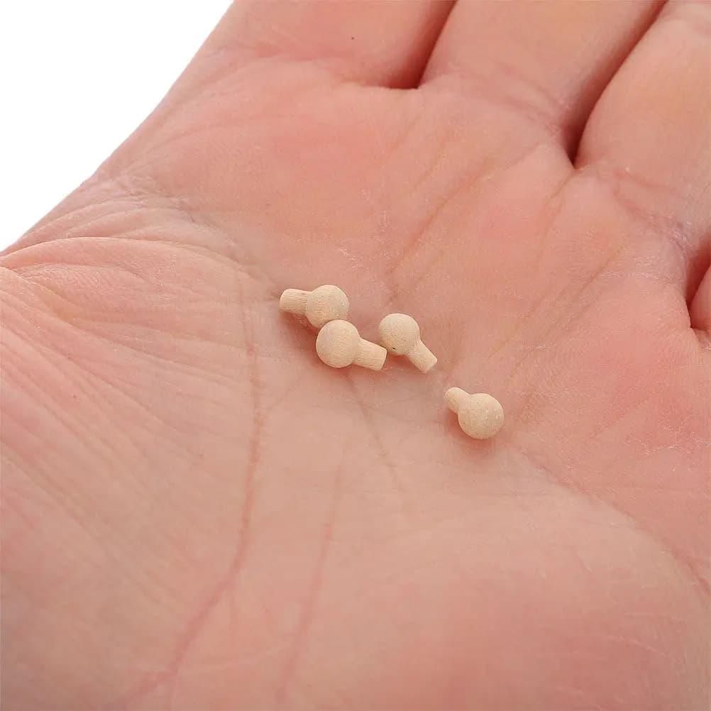 20 Pezzi Maniglie Miniatura per Cassetti, Micro Pomelli per Armadietti, Mini Pomelli Rotondi in Legno per Mobili, Pomelli Fai da Te per Casette delle Bambole, Maniglie per Cassettiere
